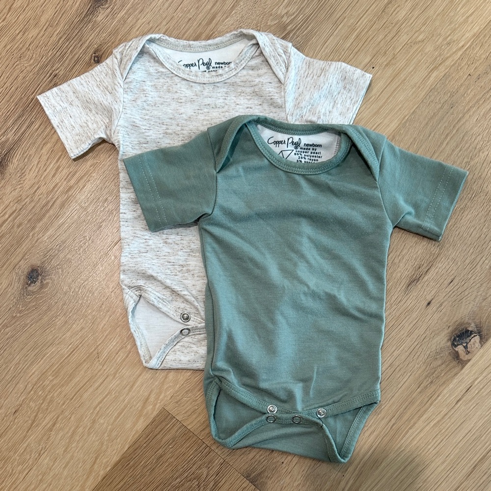 Copper Pearl NB onesies